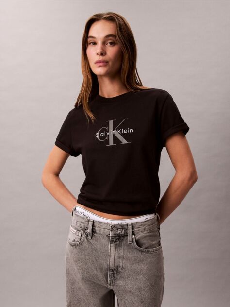 Μαύρο T-Shirt Με Λογότυπο  Γυναίκα