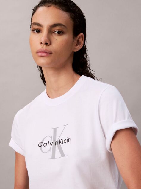 Λευκό T-Shirt Με Λογότυπο  Γυναίκα
