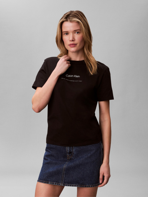 Μαύρο T-Shirt Με Λογότυπο  Γυναίκα