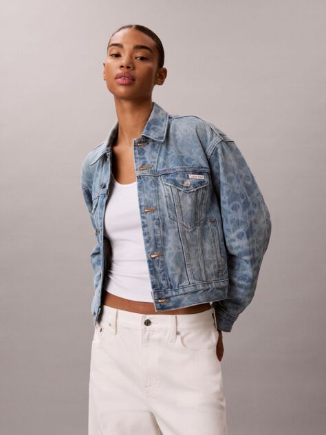 Denim 90s Denim Trucker Τζάκετ Με Print  Γυναίκα