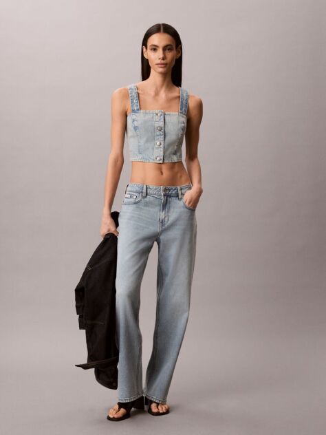 Denim Denim Τοπ Αμάνικο Με Ρίγα Λογότυπου  Γυναίκα
