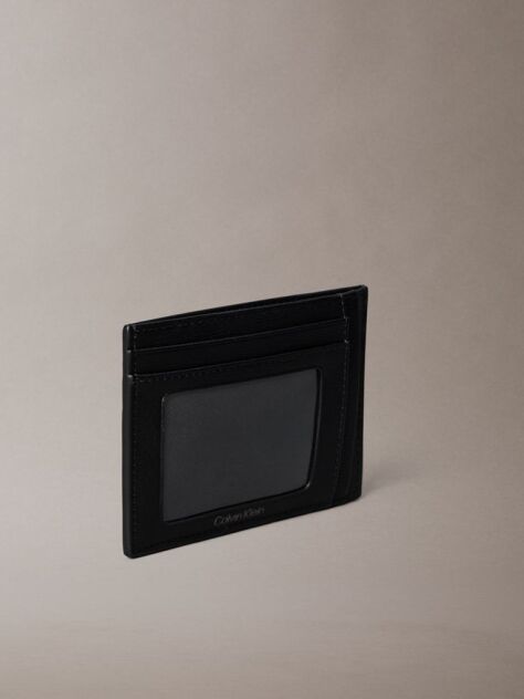 Black Emblem Logo Textured Cardholder  Men