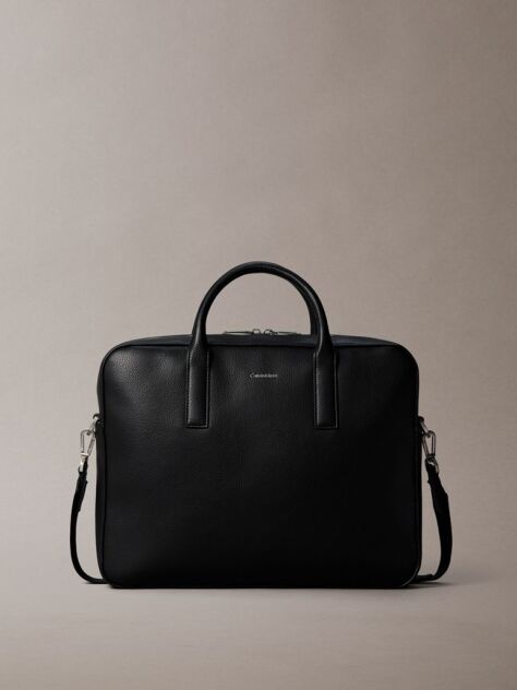 Black Micro Pebble Laptop Bag  Men