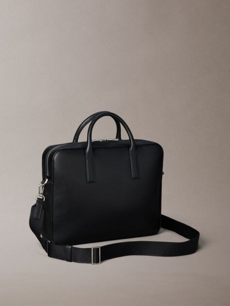 Black Micro Pebble Laptop Bag  Men