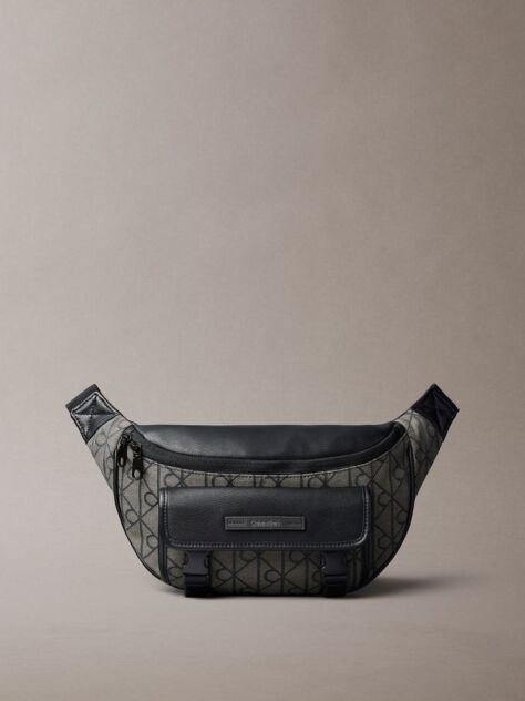 Multi Water Repellent Logo Jacquard Bum Bag  Men