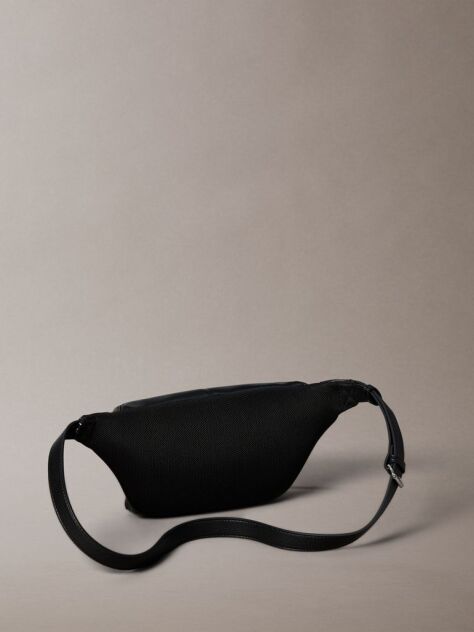 Black Pebbled Signature Logo Bum Bag  Men