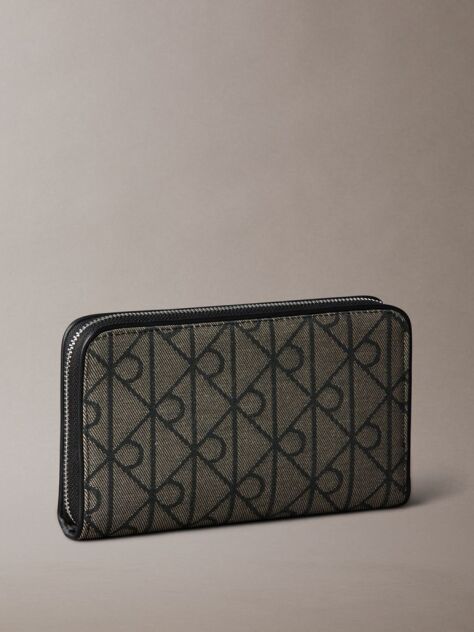 Multi RFID Logo Jacquard Passport Wallet  Women