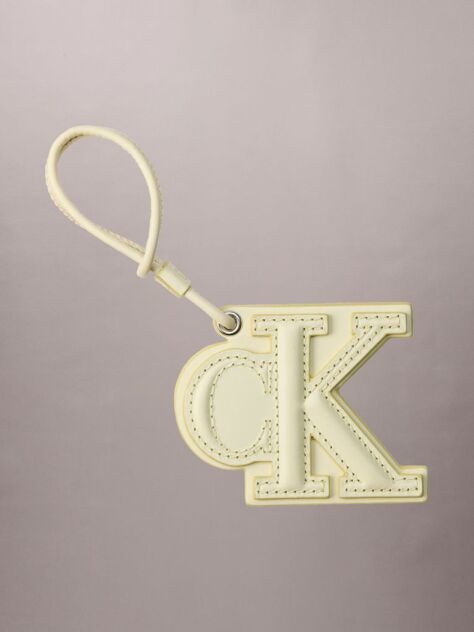 Green Leather Signature Logo Stitched Bag Charm  Women