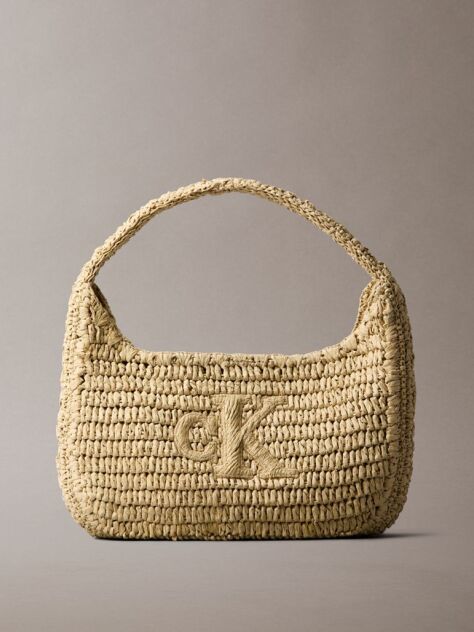 Beige Raffia Small Shoulder Bag  Women