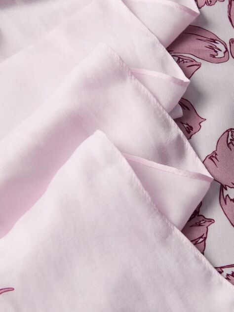 Pink Square Floral Logo Scarf  Women