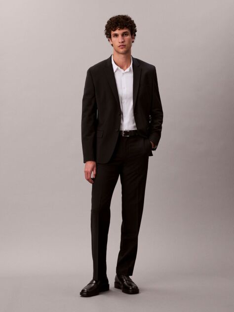 White Slim Stretch Button-Down Shirt  Men