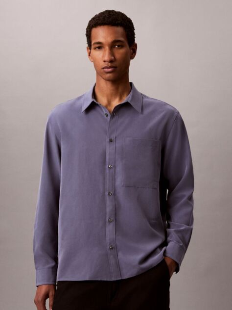 Blue Soft Modal Relaxed Shirt  Men