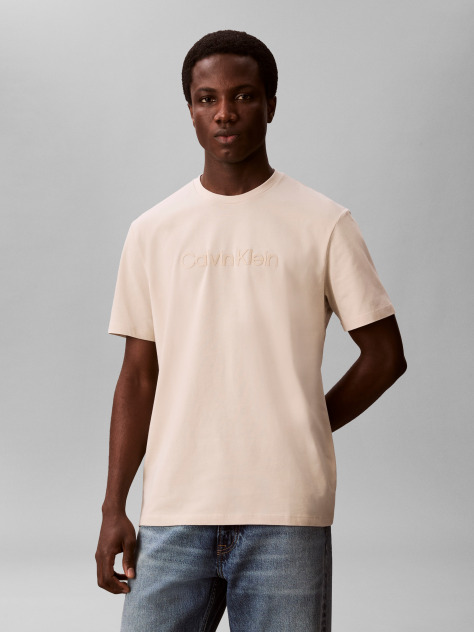 Μπεζ T-shirt Με Γραφικό Λογότυπο  Άνδρας