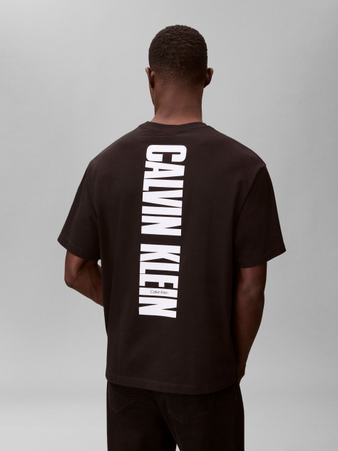Μαύρο T-shirt Με Λογότυπο Από Χοντρό Jersey  Άνδρας