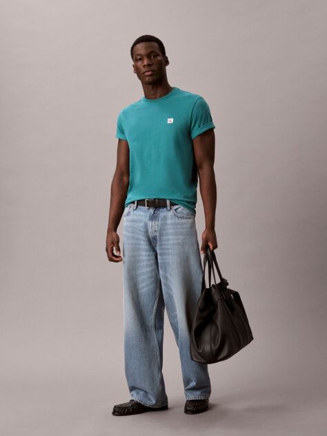 Green Cotton Badge T-shirt  Men