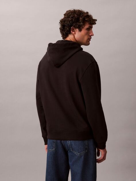 Μαύρο Άνετο Hoodie Με Μονόγραμμα  Άνδρας