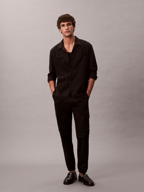 Μαύρο Cargo Παντελόνι Σε Skinny Γραμμή Από Twill  Άνδρας