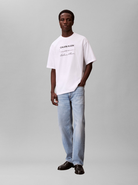 Λευκό T-Shirt Με Γραφικό Λογότυπο  Άνδρας