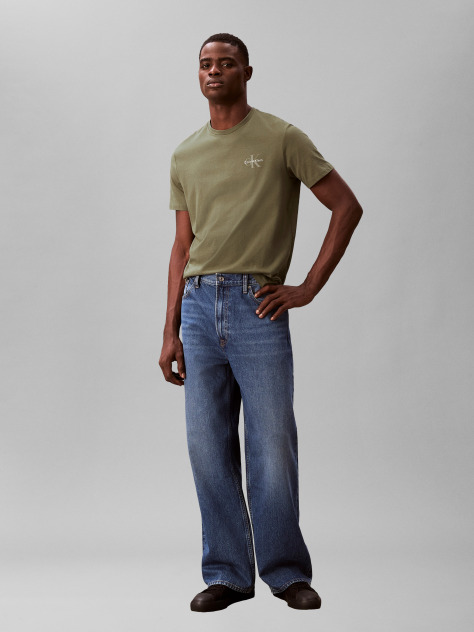 Green Classic Fit Monologo T-Shirt  Men