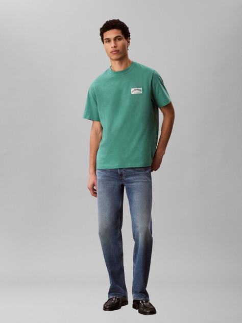 Πράσινο T-shirt Με Varsity Λογότυπο Σε Ετικέτα   Άνδρας