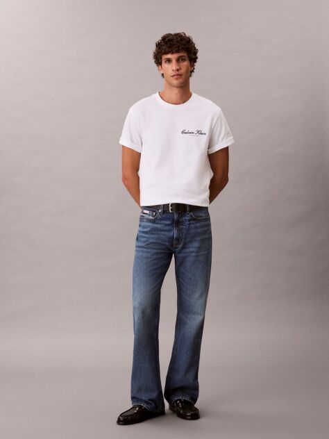 White Embroidered Logo T-shirt  Men