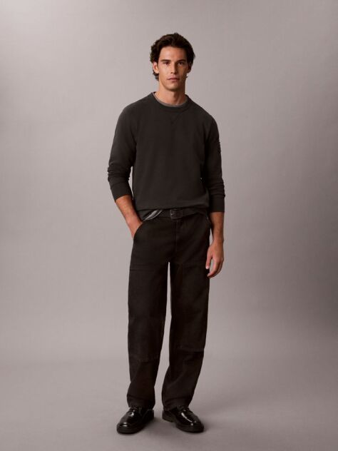 Black Monologo Badge Terry Sweatshirt  Men