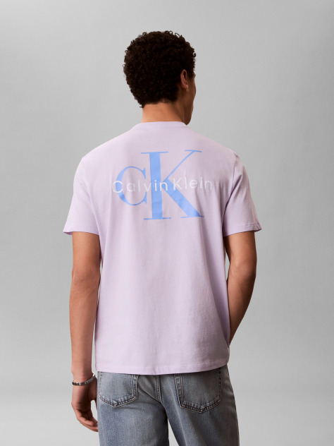 Μοβ T-Shirt Με Γραφικό Λογότυπο Στην Πλάτη  Άνδρας