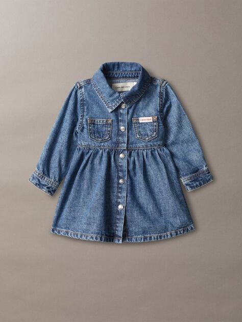 Denim Βρεφικό Denim Φόρεμα Με Στιλ Πουκάμισου  Βρεφικά
