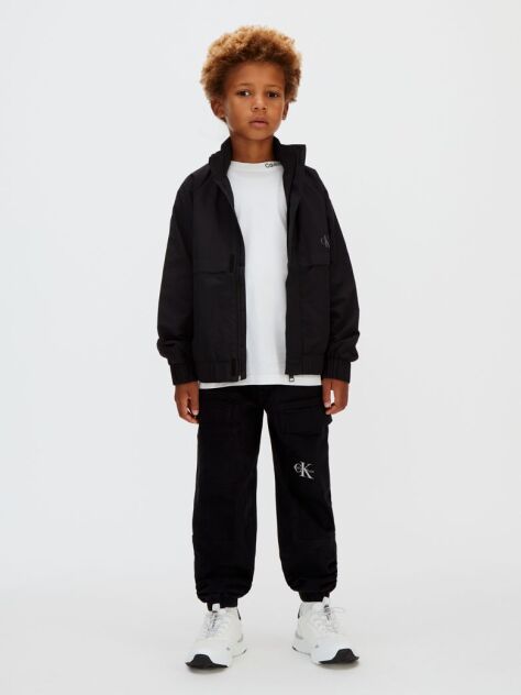 Black Woven Cargo Joggers  Boys