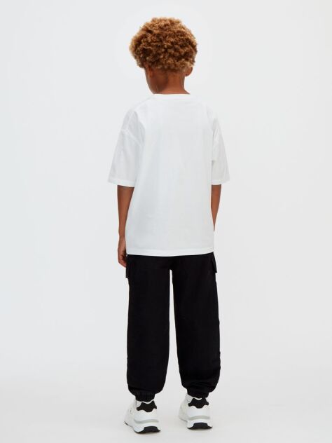 Black Woven Cargo Joggers  Boys