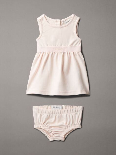 Pink Newborn Flared Milano Dress  Newborn
