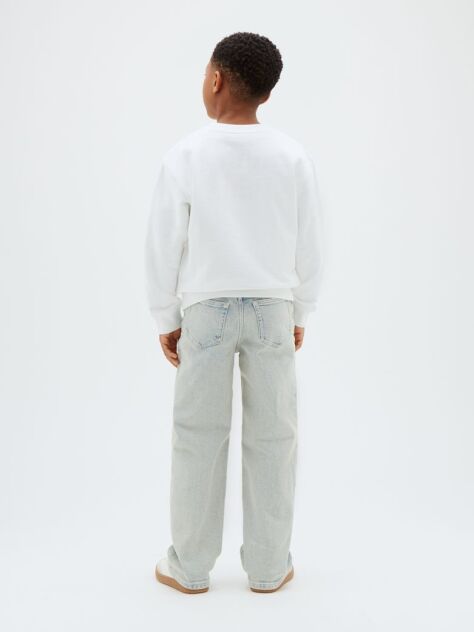 White Monologo Terry Crew Neck Sweatshirt  Boys