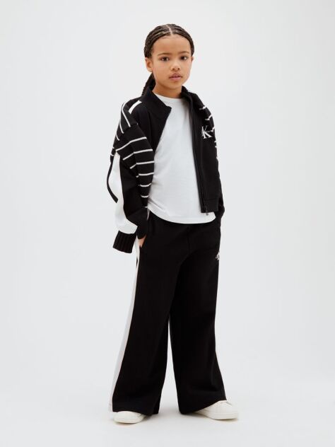 Black Monologo Track Top And Joggers Set  Girls