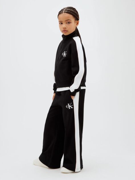Black Monologo Track Top And Joggers Set  Girls