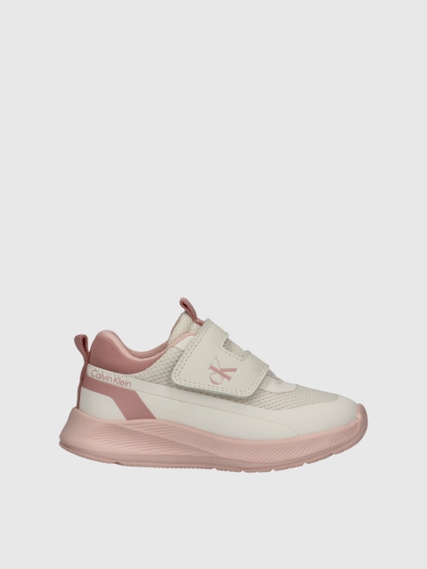 Pink Low Cut Velcro Sneakers  Girls