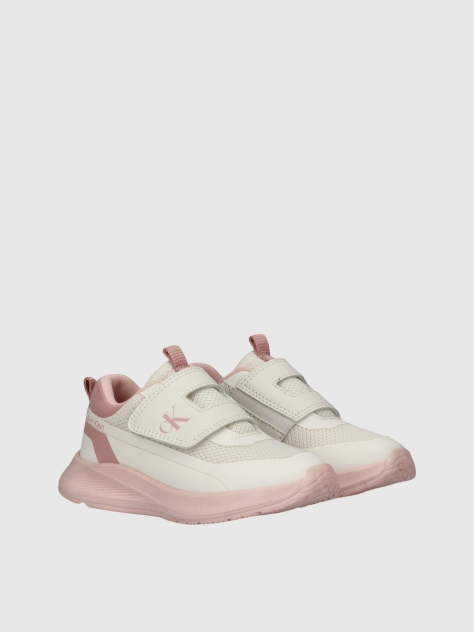 Pink Low Cut Velcro Sneakers  Girls