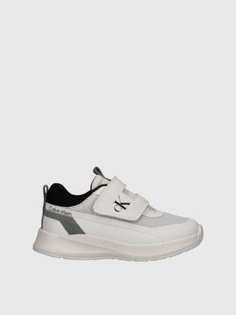 White Low Cut Velcro Sneakers  Kids Unisex