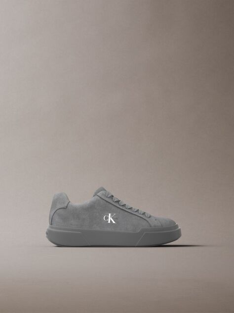 Grey CK Avenue - Suede Logo Trainers  Men