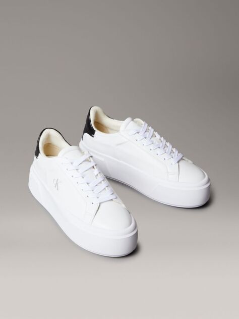 Λευκό Sienna - Δερμάτινα Platform Sneakers Με Λογότυπο  Γυναίκα