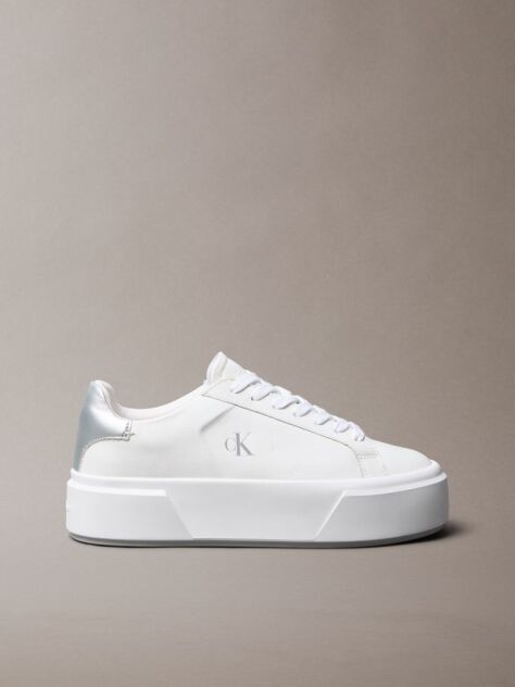 Λευκό Sienna - Δερμάτινα Platform Sneakers Με Λογότυπο  Γυναίκα