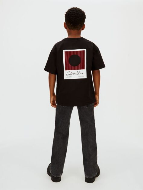 Black Relaxed Back Graphic T-shirt  Boys