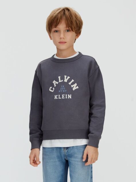 Grey Relaxed Varsity Sweatshirt  Boys