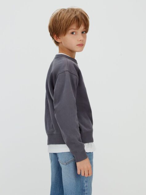 Grey Relaxed Varsity Sweatshirt  Boys