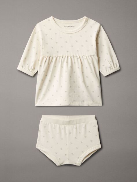 White Newborn Logo Dress  Newborn