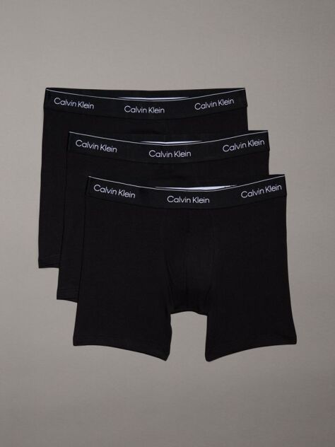 Black 3 Pack Boxer Briefs - Icon Cotton Stretch  Men