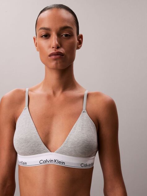 Γκρι Τριγωνικό Bralette Με Ελαφριά Επένδυση - Icon Cotton Modal  Γυναίκα