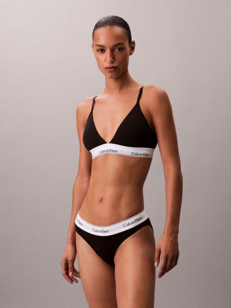 Μαύρο Τριγωνικό Bralette Με Ελαφριά Επένδυση - Icon Cotton Modal  Γυναίκα