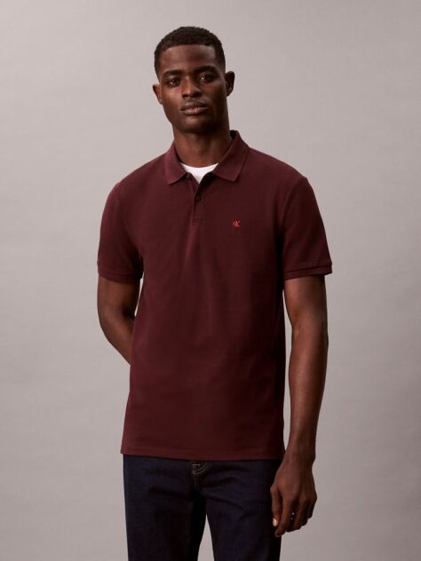 Καφέ Polo T-Shirt Από Βαμβάκι Πικέ  Άνδρας