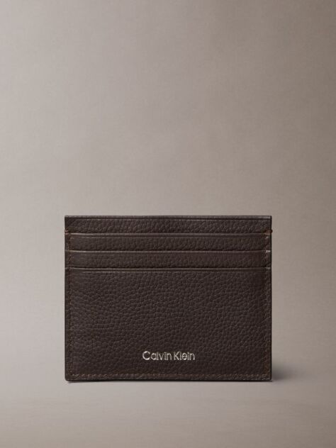 Brown Foil Embossed Logo Card Case  Men