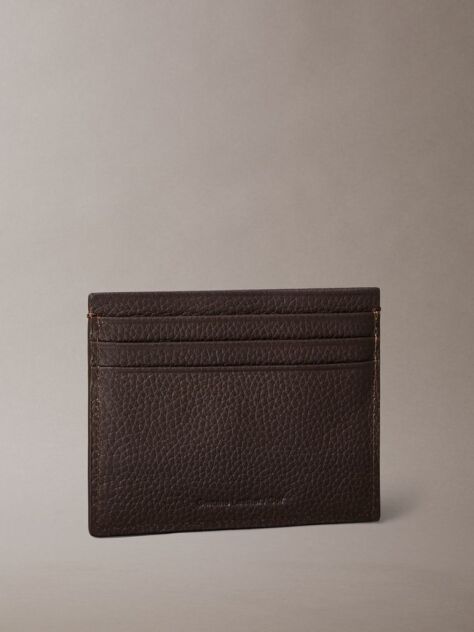 Brown Foil Embossed Logo Card Case  Men